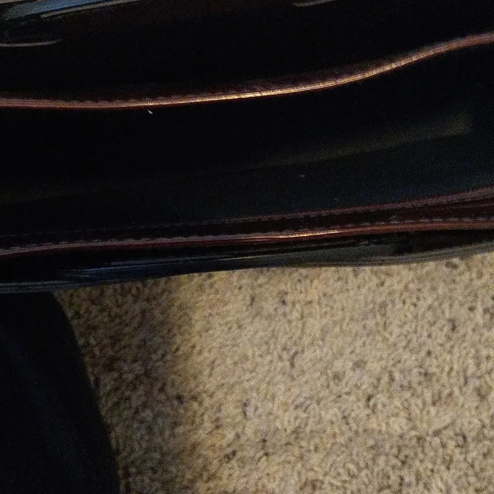 Leather Briefcase Tote Wine-colored